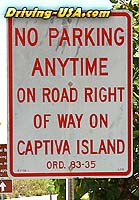 "No Parking" sign at Captiva