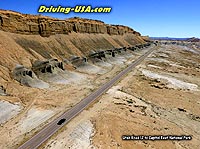 aerial view road in Utah