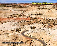 Aerial view above a spectacular road