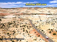 Aerial view above Grand Staircase-Escalante National Monument